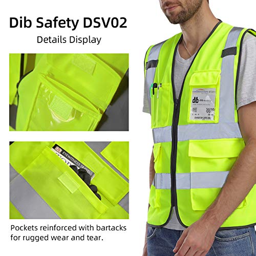 Dib Safety Vest Reflective ANSI Class 2, High Visibility Vest with...
