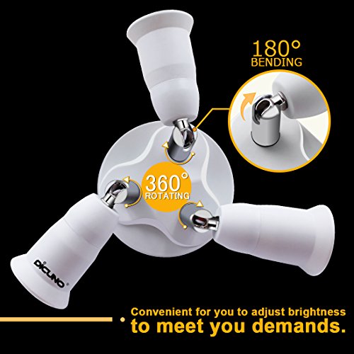 DiCUNO 3 in 1 E26 Splitter Socket Adapter, E26 Standard LED Bulbs ...