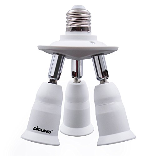 DiCUNO 3 in 1 E26 Splitter Socket Adapter, E26 Standard LED Bulbs ...