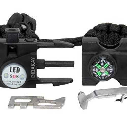 Didakay Paracord Survival Bracelet Fire - Starter, Whistle, Compas...
