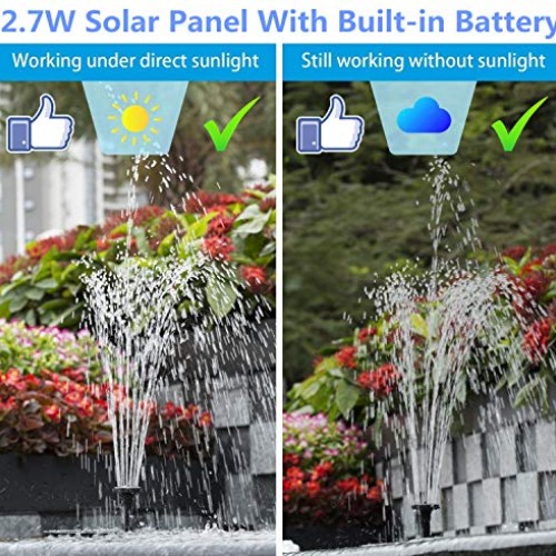 Solar Fountain Pump for Bird bath, 3.0W Solar Fountain Pump with 1...