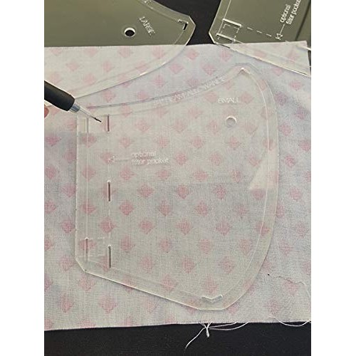 Face mask Plastic Sewing Template Fitted Pattern Filter Pocket Sma...