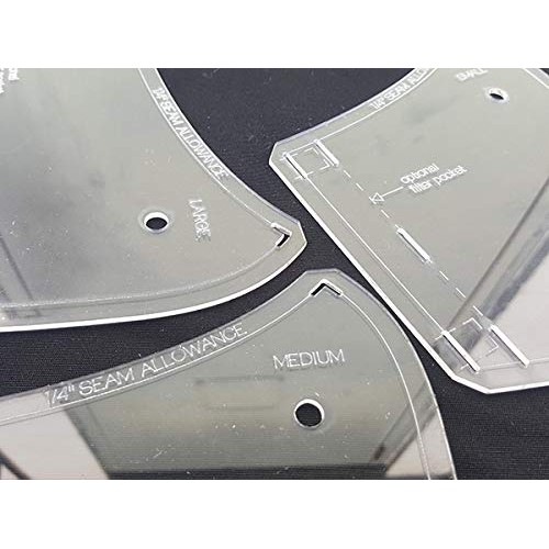 Face mask Plastic Sewing Template Fitted Pattern Filter Pocket Sma...