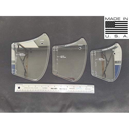 Face mask Plastic Sewing Template Fitted Pattern Filter Pocket Sma...