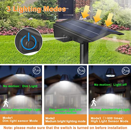 Solar Motion Sensor Outdoor Lights 4 Pack, Bright Led Solar Spot L...
