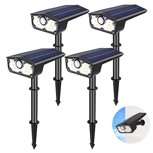 Solar Motion Sensor Outdoor Lights 4 Pack, Bright Led Solar Spot L...