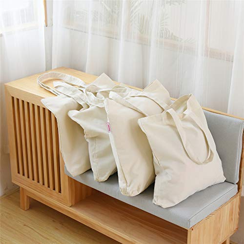 4 Pieces Crafting Bag for Decorating Grocery Canvas Bag White