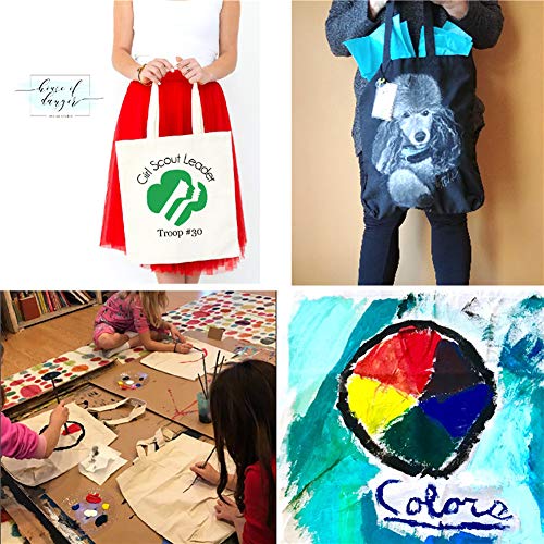 4 Pieces Crafting Bag for Decorating Grocery Canvas Bag White