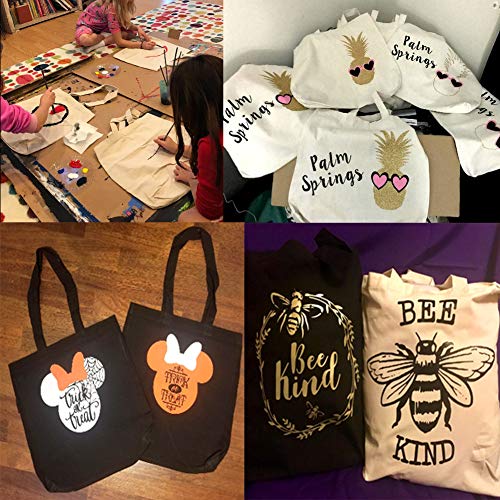 4 Pieces Crafting Bag for Decorating Grocery Canvas Bag White