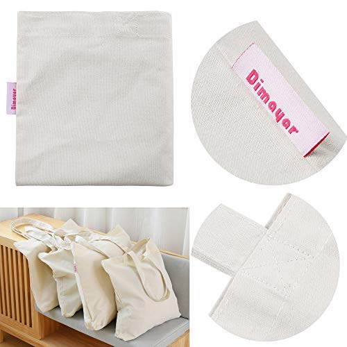 4 Pieces Crafting Bag for Decorating Grocery Canvas Bag White