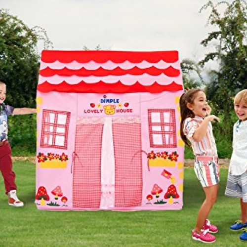 Dimple Childrens Kitty Themed Pink Girl Soft Sided Play House