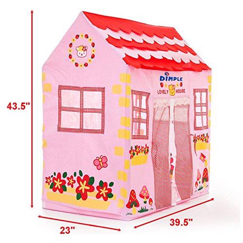 Dimple Childrens Kitty Themed Pink Girl Soft Sided Play House