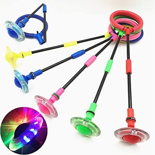 Foldable Flashing Jumping Ring,Childrens Ankle Skip Ball Color Fl...