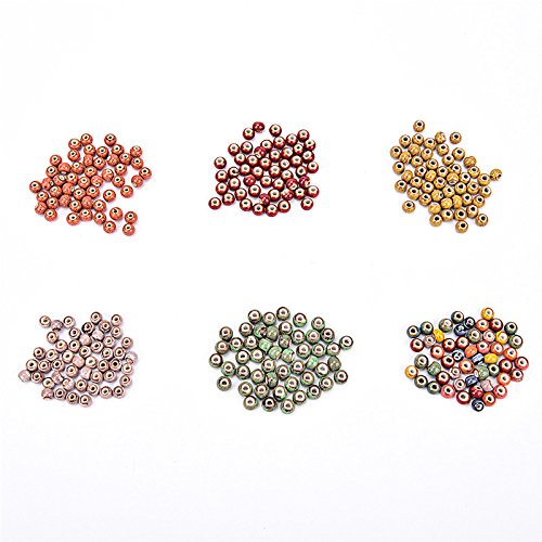 100 Pieces Flower Glaze Ceramics Spacer Beads for DIY Jewelry Maki...