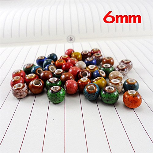 100 Pieces Flower Glaze Ceramics Spacer Beads for DIY Jewelry Maki...