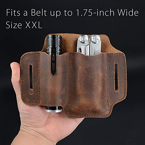 XXL EDC Leather Knife Sheath Organizer Belt Loop, Fit Most Leather...