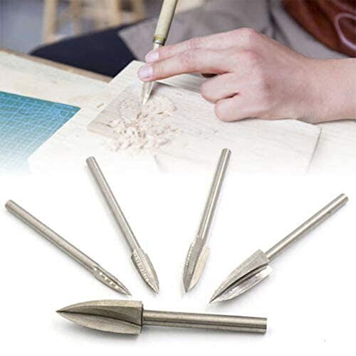 Direct 5PCS Sharp Wood Carving Pen Sculpting Drill Bit Rotary Grin...
