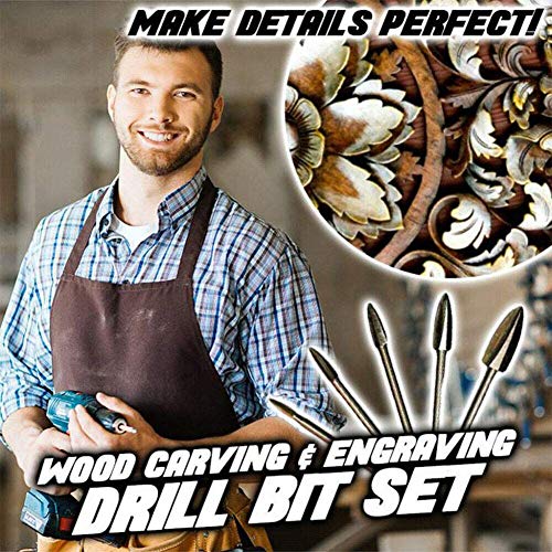 Direct 5PCS Sharp Wood Carving Pen Sculpting Drill Bit Rotary Grin...