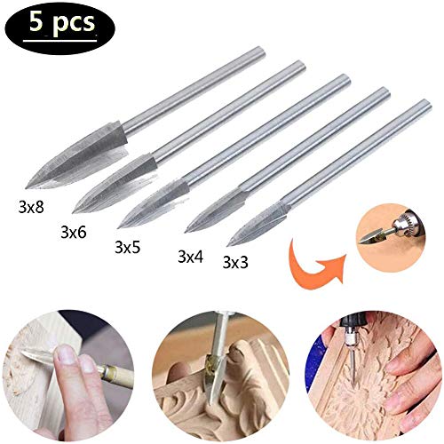Direct 5PCS Sharp Wood Carving Pen Sculpting Drill Bit Rotary Grin...