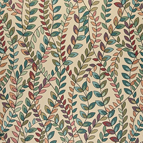 A0027C Teal Green Orange and Purple Vines and Leaves Contemporary ...