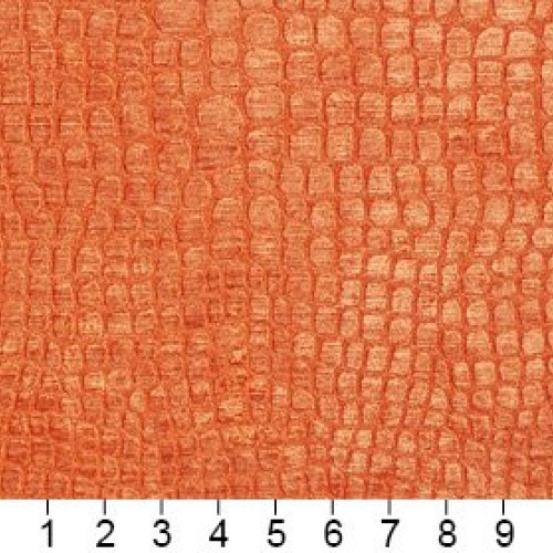 A0151D Bright Orange Textured Alligator Shiny Woven Velvet Upholst...