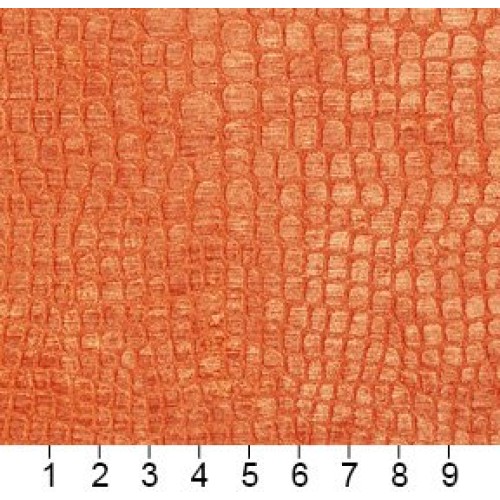 A0151D Bright Orange Textured Alligator Shiny Woven Velvet Upholst...