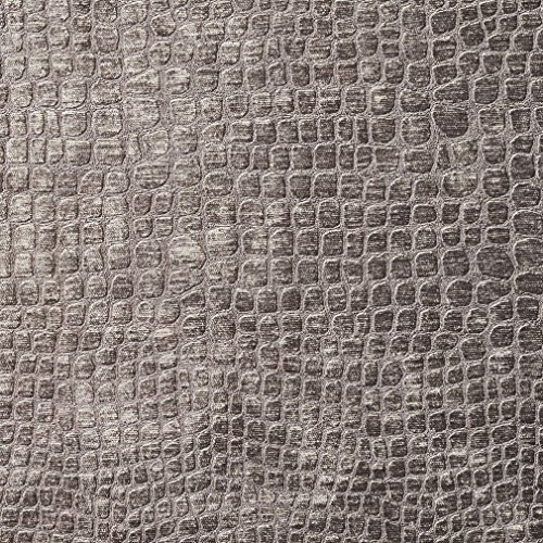 A0151J Grey Textured Alligator Shiny Woven Velvet Upholstery Fabri...
