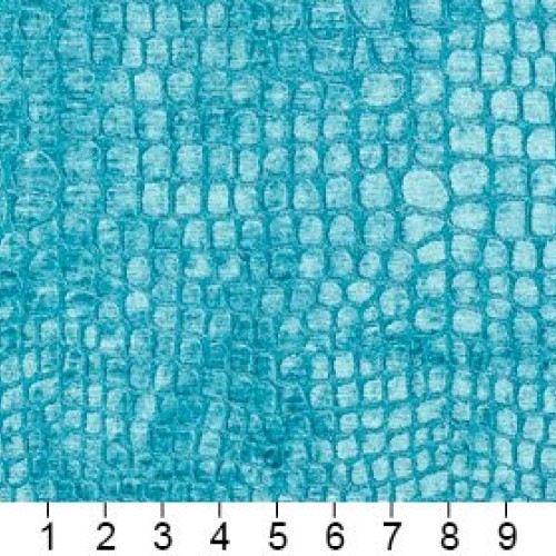 A0151M Aqua Turquoise Textured Alligator Shiny Woven Velvet Uphols...