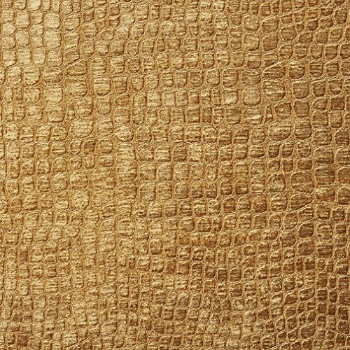 A0151N Copper Brown Textured Alligator Shiny Woven Velvet Upholste...