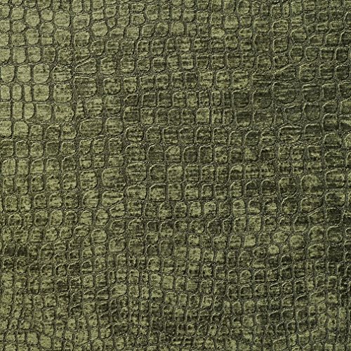 A0151Q Dark Green Textured Alligator Shiny Woven Velvet Upholstery...