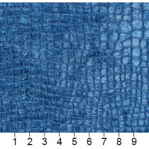A0151S Blue Textured Alligator Shiny Woven Velvet Contemporary Uph...
