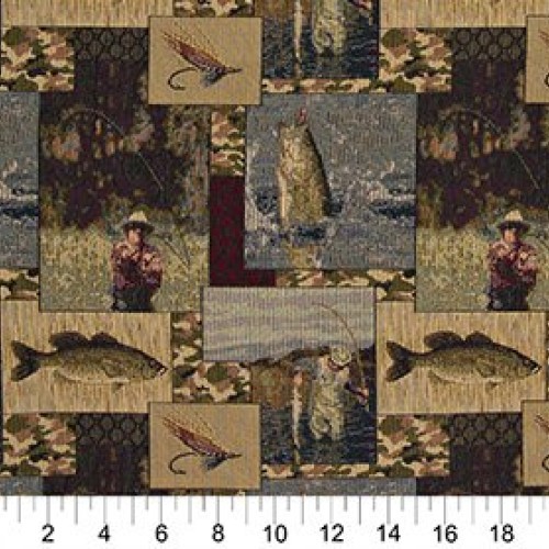 A025 Fishermen Lures Fly Fishing Water Camouflage Themed Tapestry ...