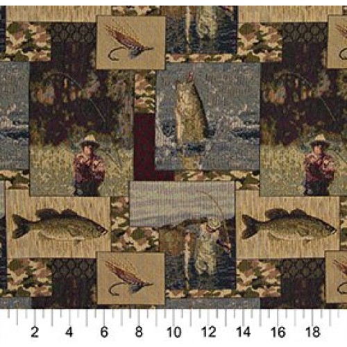A025 Fishermen Lures Fly Fishing Water Camouflage Themed Tapestry ...