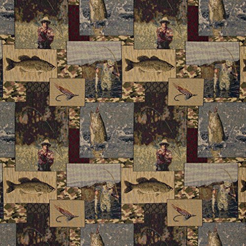 A025 Fishermen Lures Fly Fishing Water Camouflage Themed Tapestry ...