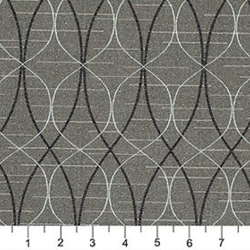 A030 Grey Black and Silver Contemporary Overlapping Ovals Upholste...