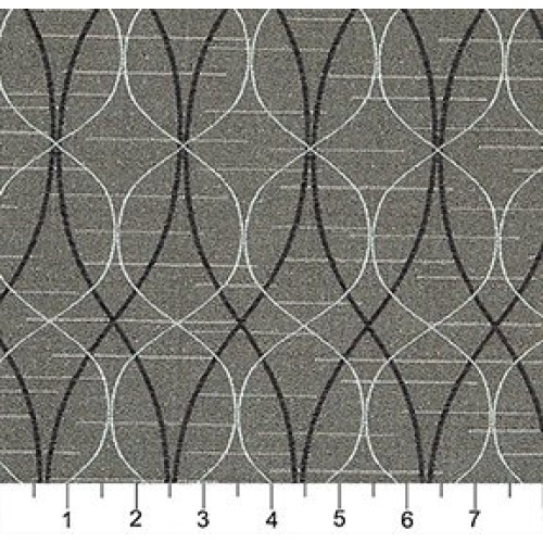 A030 Grey Black and Silver Contemporary Overlapping Ovals Upholste...