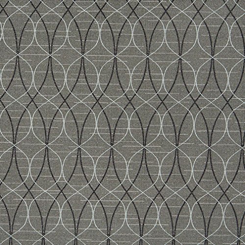 A030 Grey Black and Silver Contemporary Overlapping Ovals Upholste...