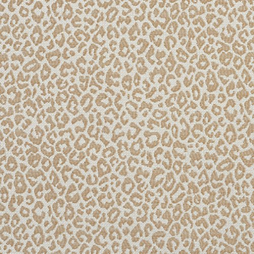 A592 Beige Leopard Woven Textured Upholstery Fabric by The Yard