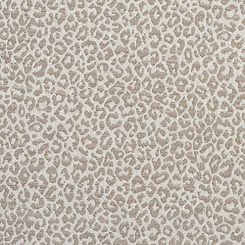 A596 Taupe Leopard Woven Textured Upholstery Fabric by The Yard