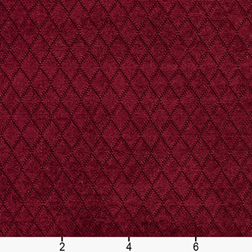 A910 Wine Diamond Stitched Velvet Upholstery Fabric by The Yard