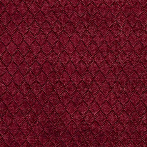 A910 Wine Diamond Stitched Velvet Upholstery Fabric by The Yard