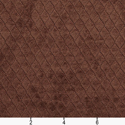 A913 Chocolate Brown Diamond Stitched Velvet Upholstery Fabric by ...