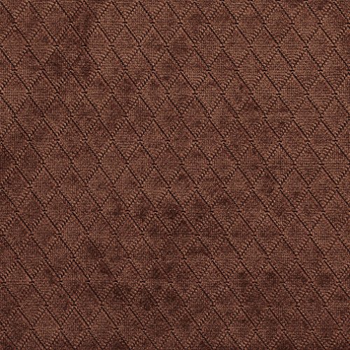 A913 Chocolate Brown Diamond Stitched Velvet Upholstery Fabric by ...