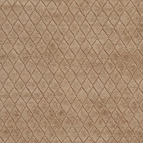 A916 Beige Diamond Stitched Velvet Upholstery Fabric by The Yard