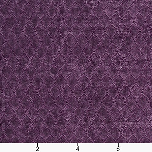 A918 Purple Diamond Stitched Velvet Upholstery Fabric by The Yard