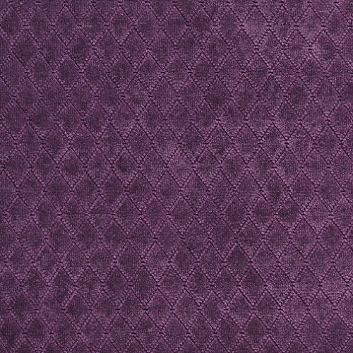 A918 Purple Diamond Stitched Velvet Upholstery Fabric by The Yard
