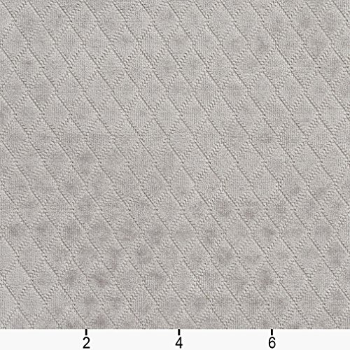 A920 Light Grey Diamond Stitched Velvet Upholstery Fabric by The Yard