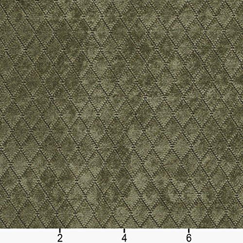 A921 Dark Green Diamond Stitched Velvet Upholstery Fabric by The Yard