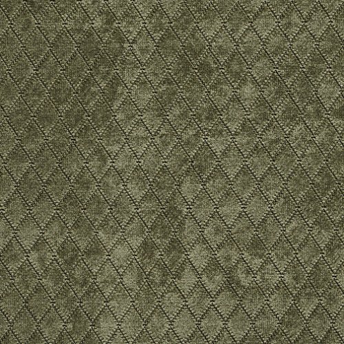 A921 Dark Green Diamond Stitched Velvet Upholstery Fabric by The Yard