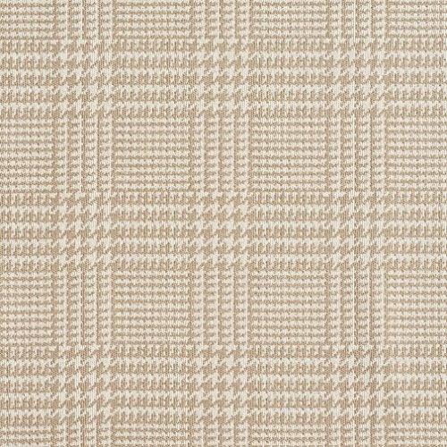 A942 Beige Houndstooth Woven Jacquard Upholstery Fabric by The Yard
